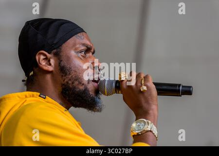 11 agosto 2018 - Copenaghen, Danimarca - Danimarca, Copenaghen - 11 agosto 2018. Il musicista sperimentale americano, cantante e cantautore Serpentwithfeet esegue un concerto dal vivo durante il festival di musica danese Haven Festival 2018 a Copenaghen. (Credito fotografico: Gonzales Photo - Thomas Rasmussen) (credito immagine: © Thomas Rasmussen/Gonzales Photo via ZUMA Press) Foto Stock