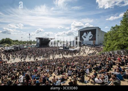 23 giugno 2018 - Copenaghen, Danimarca - Danimarca, Copenaghen - 23 giugno 2018. Affacciato sull'area del festival danese dell'hard rock e dell'heavy metal Copenhell 2018 a Copenhagen. (Credito fotografico: Gonzales Photo - Thomas Rasmussen) (credito immagine: © Thomas Rasmussen/Gonzales Photo via ZUMA Press) Foto Stock