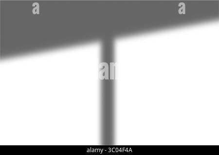 Un effetto d'ombra uniforme e sfocato che crea una curva delicata su uno sfondo bianco chiaro, suggerendo luce e forma. Illustrazione Vettoriale