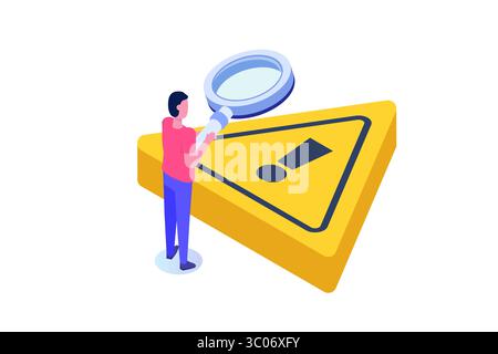 Identificazione dei problemi, analisi dei rischi, metodi per superare o risolvere il concetto di problemi. Illustrazione vettoriale. Illustrazione Vettoriale