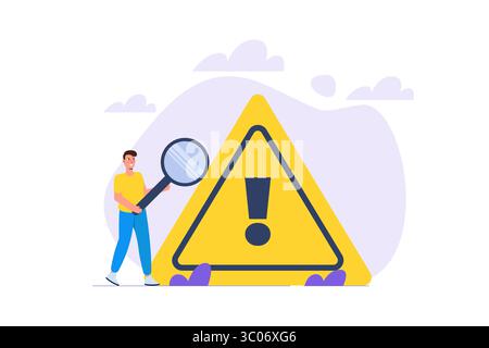 Identificazione dei problemi, analisi dei rischi, metodi per superare o risolvere il concetto di problemi. Illustrazione vettoriale. Illustrazione Vettoriale