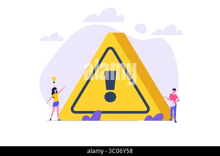 Identificazione dei problemi, analisi dei rischi, metodi per superare o risolvere il concetto di problemi. Illustrazione vettoriale. Illustrazione Vettoriale