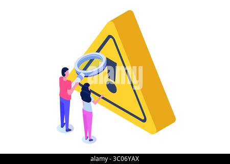 Identificazione dei problemi, analisi dei rischi, metodi per superare o risolvere il concetto di problemi. Illustrazione vettoriale. Illustrazione Vettoriale