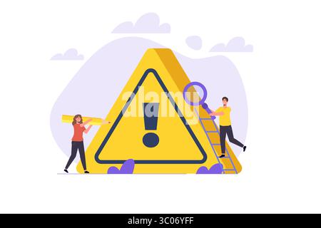 Identificazione dei problemi, analisi dei rischi, metodi per superare o risolvere il concetto di problemi. Illustrazione vettoriale. Illustrazione Vettoriale