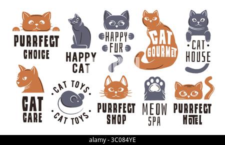 Set di logo Business Cat Illustrazione Vettoriale