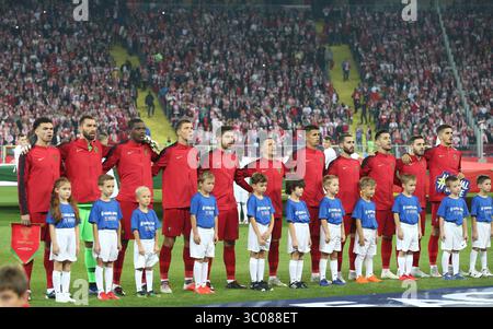 11 ottobre 2018 - Chorzow, Polonia - Portogallo. Polonia durante la partita di calcio della UEFA Nations League allo Stadio di Slesia a Chorzow, Polonia. (Immagine di credito: © Damian Klamka/ZUMA Wire/ZUMAPRESS.com) Foto Stock