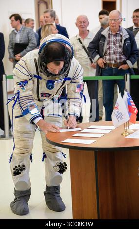14 settembre 2018 - Star City, Russo - membro dell'equipaggio della Expedition 57 l'astronauta americano Nick Hague della NASA durante gli esami di qualificazione al Gagarin Cosmonaut Training Center 14 settembre 2018 a Star City, Russia. Il lancio di Hague e del cosmonauta russo Alexey Ovchinin è previsto per l'11 ottobre e trascorrerà i prossimi sei mesi vivendo e lavorando a bordo della stazione spaziale Internazionale. (Immagine di credito: © Elizabeth Weissinger via ZUMA Wire) Foto Stock