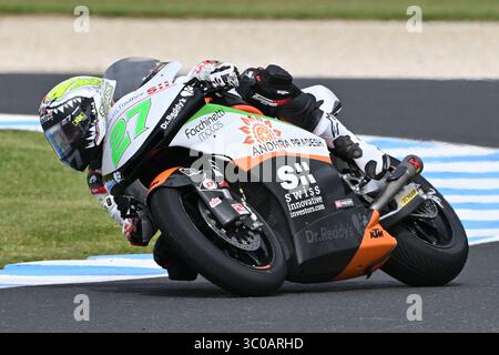 27 ottobre 2018: Iker Lecuona (SPA) sul No.27 KTM di Swiss innovative Investors durante la terza sessione di prove di Moto2 al GP d'Australia 2018 sul circuito Phillip Island Grand Prix di Victoria, Australia. Sydney Low/Cal Sport Media (immagine di credito: &Copy; Sydney Low/CSM tramite cavo ZUMA) Foto Stock