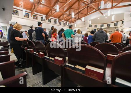 23 maggio 2016 - Weston, FL, USA - Sinagoga B'nai Aviv a Weston, Flag. Ha riunito circa un centinaio di membri dopo una sparatoria in Pennsylvania, domenica 28 ottobre 2018. (Immagine di credito: © Jennifer Lett/Sun Sentinel/TNS tramite cavo ZUMA) Foto Stock