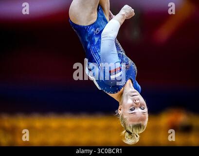 30 ottobre 2018: Angelina Melnikova di Â Russia durante Vault, finale a squadre femminile all'Aspire Dome di Doha, Qatar, Campionati del mondo di GINNASTICA artistica IN FIG. Ulrik Pedersen/CSM(immagine di credito: &Copy; Ulrik Pedersen/CSM tramite cavo ZUMA) Foto Stock