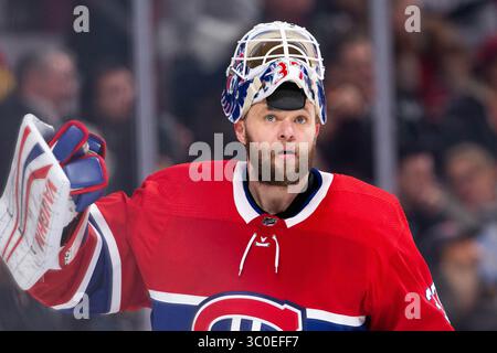 10 novembre 2018: Portiere dei Montreal Canadiens Antti Niemi (37) durante la partita NHL tra i Vegas Golden Knights e i Montreal Canadiens al Bell Centre di Montreal, Canada. Daniel Lea/CSM(immagine di credito: &Copy; Daniel Lea/CSM tramite cavo ZUMA) Foto Stock