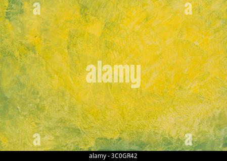 verde e giallo dipinti su carta texture di sfondo artistico Foto Stock