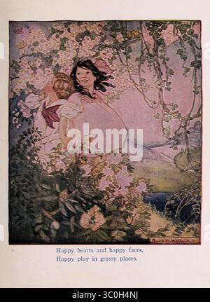 "Bambini buoni e cattivi". Illustrazione vintage da Un giardino di versi per bambini, di Robert Louis Stevenson, opera di Ruth Mary Hallock, 1919. Foto Stock