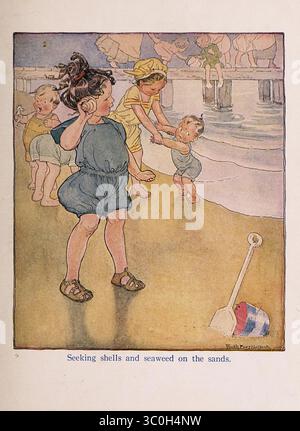 "Al mio nome-bambino". Illustrazione vintage da Un giardino di versi per bambini, di Robert Louis Stevenson, opera di Ruth Mary Hallock, 1919. Foto Stock