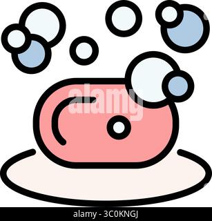 Icona di colore lavare le mani. Igiene semplice illustrazione. Sapone per mani e corpo. Disinfezione delle mani. Segno vettore isolato Illustrazione Vettoriale