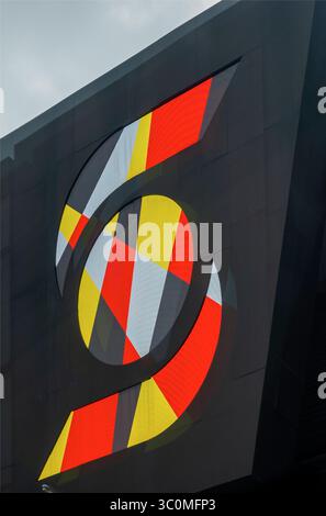 Logo Scotiabank Arena sull'edificio nel centro di Toronto, Canada Foto Stock