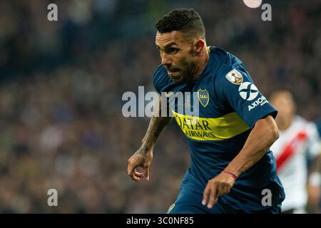 9 dicembre 2018 - Madrid, Madrid, Spagna - Carlos Tevez del CA Boca Juniors durante la partita tra River Plate e Boca Juniors della finale di Copa Libertadores 2018. Stadio Santiago Bernabeu. Madrid, Spagna - 9 dic 2018. (Immagine di credito: © AFP7 via cavo ZUMA) Foto Stock