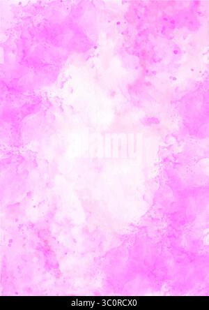 Sfondo con texture ad acquerello magenta con sfumature morbide e tonalità pastello da sogno, perfetto per opere d'arte astratte, carta da parati, intestazioni e decorazioni Foto Stock