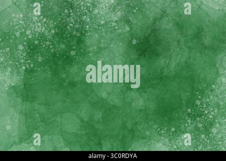 Sfumature di acquerello verde tenue con sfumature morbide, macchie e gocce che creano un'atmosfera ariosa e naturale. Ideale per opere d'arte pastello e astratte Foto Stock