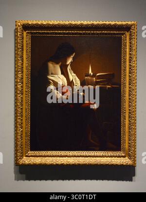 Dipinto Maddalena del XVII secolo con la fiamma fumante Georges De la Tour Foto Stock