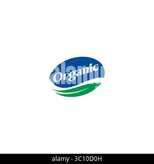 Modello logo etichetta organica. Vettore icona natura Illustrazione Vettoriale