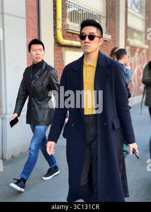 Street Style Fendi MFW uomo Autunno Inverno 2019-20, Milano, Italia, 14 gennaio 2019 (Credit Image: © Lucia Sabatelli/Soevermedia via ZUMA Press) Foto Stock