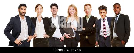 Team aziendale di successo che si uniscono con fiducia come concetto di consulenza e lavoro di squadra Foto Stock