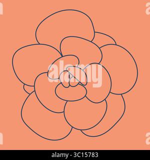Doodle fiore succulento. Sfondo moderno. Fiore del deserto per stampa e design, motivi, sfondi. Illustrazione Vettoriale