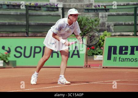Roma Italia 09/05/1993:Laura Golarsa, tennista italiana, durante il WTA 1993 Italian Open - Women's Singles Foto Stock