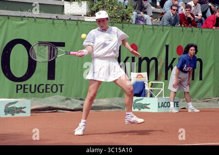 Roma Italia 09/05/1993:Laura Golarsa, tennista italiana, durante il WTA 1993 Italian Open - Women's Singles Foto Stock