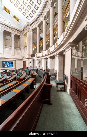 Disegno degli interni della camera dei rappresentanti al Parlamento federale a Bruxelles, Belgio 21 luglio 2025 Foto Stock