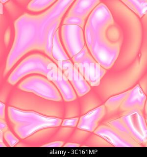 Texture olografica rosa astratta a turbolenza con forme fluide per un design sognante e futuristico Foto Stock