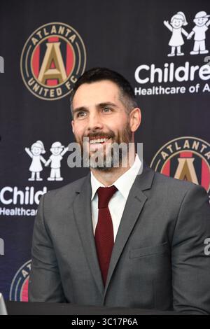 25 gennaio 2019 - Atlanta, GA, Stati Uniti - Atlanta, Georgia - venerdì, 25 gennaio 2019. Atlanta United presenta Gonzalo Martinez, appena firmato, in una conferenza stampa presso il Children's Healthcare Training Center. (Immagine di credito: © Perry McIntyre/ISIPhotos tramite cavo ZUMA) Foto Stock