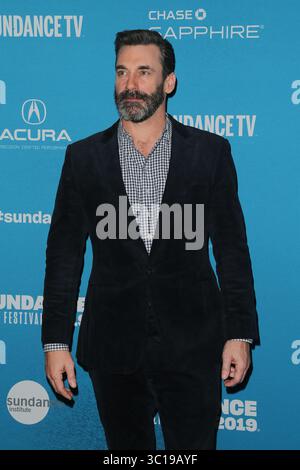 4 febbraio 2019 - Park City, Utah, Stati Uniti - l'attore Jon Hamm partecipa alla prima di ''The Report'' all'Eccles Theater durante il Sundance Film Festival 2019. (Immagine di credito: © Debby Wong/ZUMA Wire) Foto Stock
