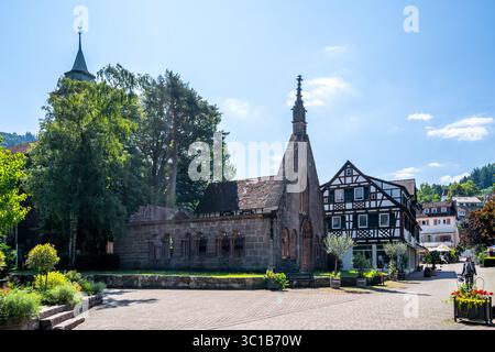 Città vecchia di Bad Herrenalb, Foresta Nera, Germania Foto Stock