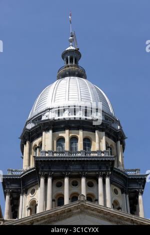 Edificio del Campidoglio dello stato dell'Illinois a Springfield, Illinois. Foto Stock