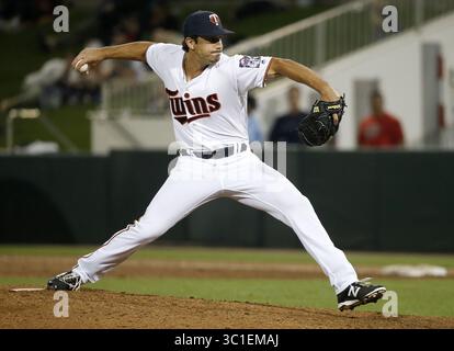 3 marzo 2016 - Fort Myers, Florida, Stati Uniti - Minnesota Twins J.T. Chargois. - 3 marzo 2016, Fort Myers, Florida, Hammond Stadium, allenamento primaverile dei Minnesota Twins, MLB, baseball, Minnesota Twins vs. Boston Red Sox (immagine di credito: Carlos Gonzalez/Minneapolis Star Tribune/TNS via ZUMA Wire) Foto Stock
