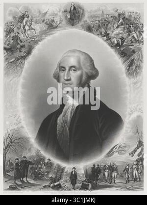 26 marzo 2011 - USA - George Washington (1732-99), primo presidente degli Stati Uniti, Ritratto a figura intera, incisione di John Chester Buttre, 1866 (immagine di credito: © JT Vintage/Glasshouse via ZUMA Wire) Foto Stock