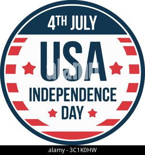 4 luglio USA Independence Day Patriotic Badge Illustrazione Vettoriale