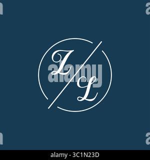 Lettera iniziale monogramma con logo ZL con grafica vettoriale vettoriale stile linea circolare Illustrazione Vettoriale