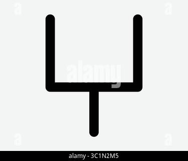 Goal di football americano Goalpost Line Outline Sport Competition Game End Post Kick Score Shape Frame Black White Vector icon Sign Symbol Graphic Artwor Illustrazione Vettoriale
