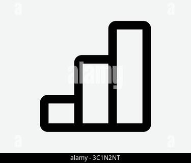 Grafico a barre statistiche dati statistiche Trend business quota di mercato progresso finanziario matematica icona bianco e nero simbolo simbolo illustrazione vettoriale grafica Illustrazione Vettoriale