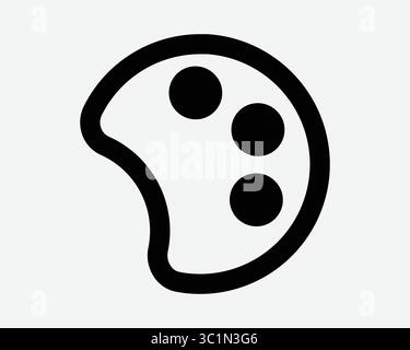 Vassoio vernice contorno pallet forma linea Pittura colore colore colore disegno disegno icona bianco nero simbolo vettore illustrazione Artwor Illustrazione Vettoriale