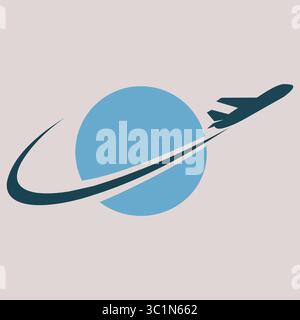 "Design aeroplano e globo minimalista" Illustrazione Vettoriale