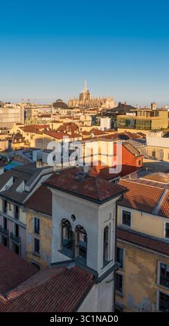 Vista aerea di Milano, Italia Foto Stock