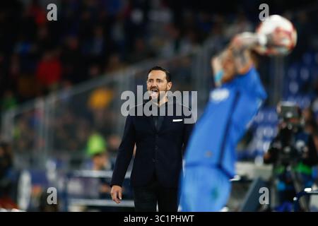 9 marzo 2019 - Getafe, MADRID, SPAGNA - Jose Bordalas, allenatore del Getafe CF, durante il campionato spagnolo, la Liga, partita di calcio giocata tra Getafe CF e SD Huesca allo stadio Butarque di Getafe, Madrid, Spagna, il 9 marzo 2019. (Immagine di credito: © AFP7 via cavo ZUMA) Foto Stock