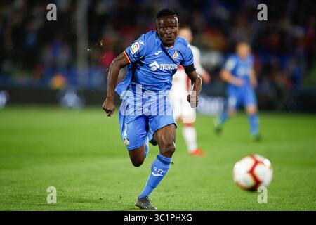 9 marzo 2019 - Getafe, MADRID, SPAGNA - Dakonam Djene del Getafe CF durante il campionato spagnolo, la Liga, partita di calcio giocata tra Getafe CF e SD Huesca allo stadio Butarque di Getafe, Madrid, Spagna, il 9 marzo 2019. (Immagine di credito: © AFP7 via cavo ZUMA) Foto Stock