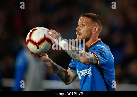 9 marzo 2019 - Getafe, MADRID, SPAGNA - Antunes of Getafe CF durante il campionato spagnolo, la Liga, partita di calcio giocata tra Getafe CF e SD Huesca allo stadio Butarque di Getafe, Madrid, Spagna, il 9 marzo 2019. (Immagine di credito: © AFP7 via cavo ZUMA) Foto Stock
