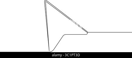 Icona del puntatore o del cursore, contorno in grassetto, aspetto di una freccia, bordi netti e direzionali con sfondo isolato Illustrazione Vettoriale