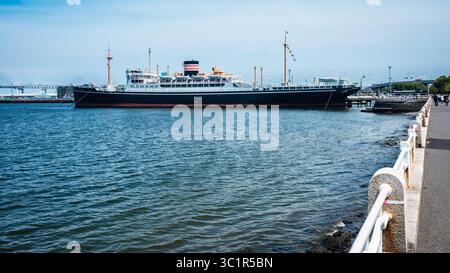 Costruito nel 1929, il NYK Hikawa Maru era un transatlantico di lusso che navigava nel Pacifico, collegando il Giappone con il Nord America. Offre cucina gourmet, Foto Stock